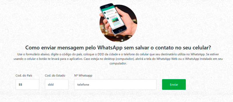 Como enviar mensagem pelo WhatsApp sem salvar o contato no seu celular?